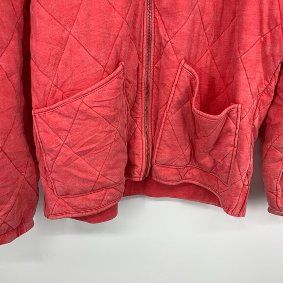 Wild Fable Jacket Pink Quilted Full Front Zip Hooded - Picture 6 of 13